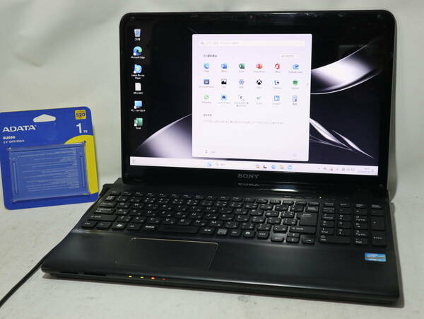 Core i7 クワッドコア ★ SVEシリーズ ★ ブラック ★ win 11 ≪ 爆速SSD 仕様 ≫メモリ16G/SSD1TB(新品)/ WiFi/Cam/DVD/office 202