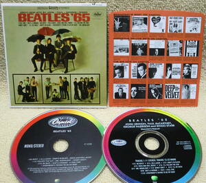 【2点で送料無料】CD2枚あり ビートルズ Beatles '65 US仕様 US盤2種類 ボックスのバラ 紙ジャケット復刻 オリジナル内袋も※ディスク曇り