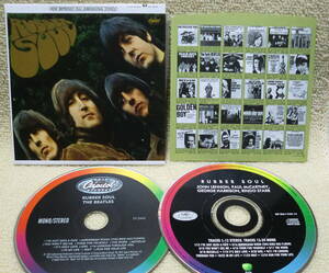 [2 пункт бесплатная доставка ]CD. 2 листов Beatles Beatles Rubber Soul US specification US запись бумага jacket Mono+Stereo внутри пакет . переиздание box. роза * диск замутненный .