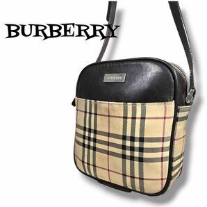 BURBERRY バーバリー レザーショルダーバッグ ノバチェック 牛革 本革 キャンバス メンズ レディース ユニセックス