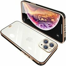 iPhone11 Pro ケース クリア 透明 アイフォン11pro カバー スマホケース 全面保護 耐衝撃 TPU メッキ加_画像1