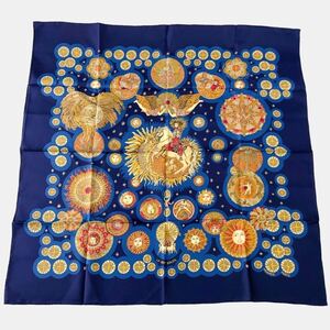 HERMES　エルメス　 カレ90 マルチ太陽の王 LE ROY SOLEIL Silk Scarf 90 シルク Vintage　スカーフ デザイン　希少