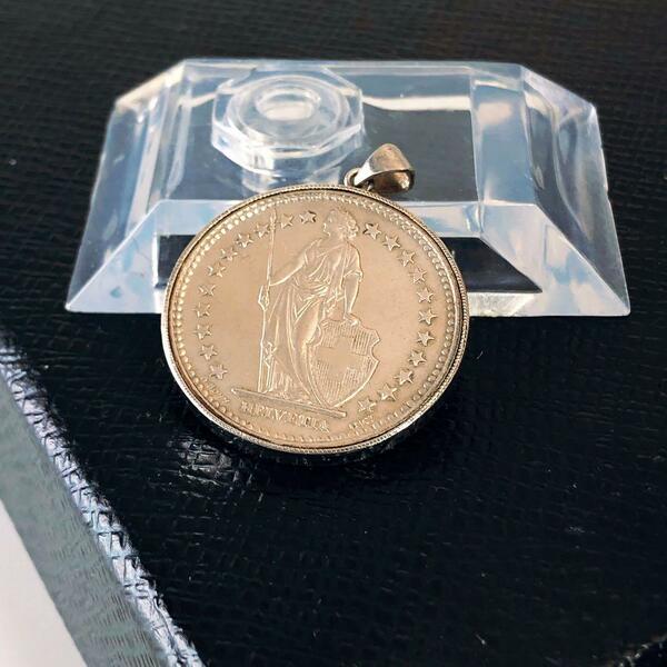  Coin Pendant TOP - 20フラン 1968年 スイス コイン　フラン　ペンダント　トップ　ネックレス　アクセサリー　925