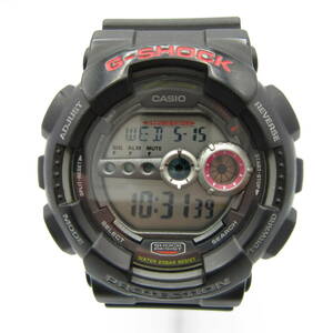 T9972☆CASIO G-SHOCK デジタル GD-100【3263】GD-100-1AJF ブラック カシオ Gショック 中古【時計】