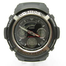 T1011☆CASIO G-SHOCK デジアナ AW-590【4778】AW-590-1AJF ブラック×シルバー カシオ Gショック 中古【時計】_画像1