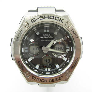 T1021☆CASIO G-SHOCK デジアナ タフソーラー GST-W110【5444】GST-W110-1AJF G-STEEL カシオ Gショック 中古品【時計】