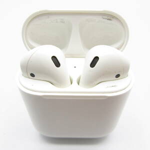 T1055☆Apple AirPods エアポッズ【充電ケース 第1世代 A1602・ イヤホン 第2世代 A2032 A2031】ワイヤレス 動作確認後初期化済み 中古品