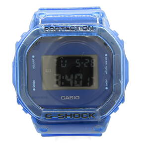 T1194☆CASIO G-SHOCK デジタル DW-5600SB【3229】DW-5600SB-2JF カシオ Gショック スケルトンブルー 中古【時計】