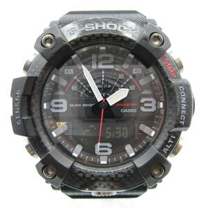 T1208☆CASIO G-SHOCK デジタル&アナログ MUDMASTER GG-B100【5594】GG-B100-1AJF カシオ Gショック ブラック 中古【時計】