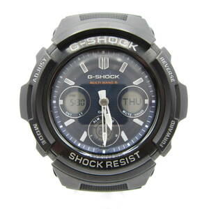 T1235☆CASIO G-SHOCK デジアナ タフソーラー マルチバンド6 AWG-M100SB【5230】AWG-M100SB-2AJF カシオ Gショック 中古品【時計】