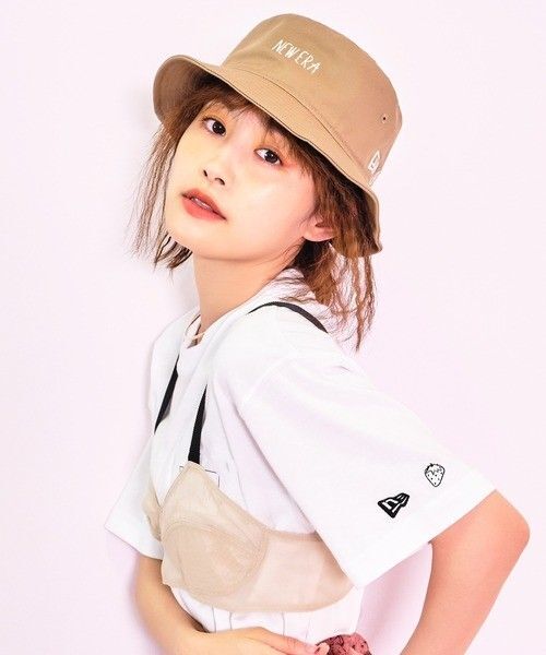 ニューエラ バケットハット 高橋愛デザイン ベージュ バケハ NEWERA