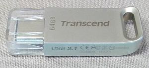 USBメモリ Transcend製 64GB Type-C USB3.1対応 送料180円 JetFlash 850 Read:110MB/s Write:60MB/s USBメモリー トランセンド 3.0 OTG