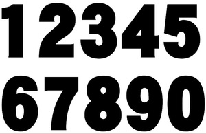  цифра ( номер ) разрезные наклейки длина 80mm чёрный супер futoshi знак (10 шт )