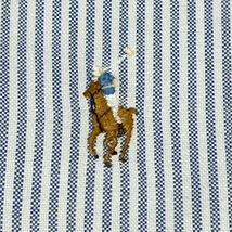 90's Polo Ralph Lauren ボタンダウンシャツ オーバーサイズ“YARMOUTH 39-82 オックスフォード ストライプ　株アクティ21 送料410円_画像5