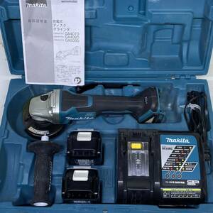 R♪ makita マキタ 100mm 18V 充電式ディスクグラインダ GA408D バッテリー2個/充電器/ケース付き セット GA408DRG 動作確認済み