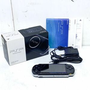 ♪【箱説あり】SONY PSP プレイステーションポータブル PSP-3000 ピアノブラック 本体/メモリースティック/カバー/充電器付 バッテリー無し