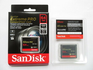 極上美品 サンディスク 64GB CFカード SanDisk Extreme Pro 160MB/s UDMA7 SDCFXPS-064G-X46 元箱入り