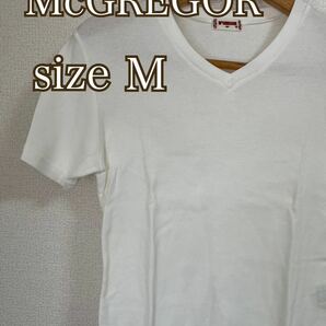 McGREGOR マックレガー 白 Tシャツ Vネック M カットソー 半袖の画像1
