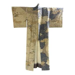 [ не использовался * хранение товар ] кимоно tsukesage выходной костюм . натуральный шелк сырой эпонж ..... автор предмет человек национальное достояние 