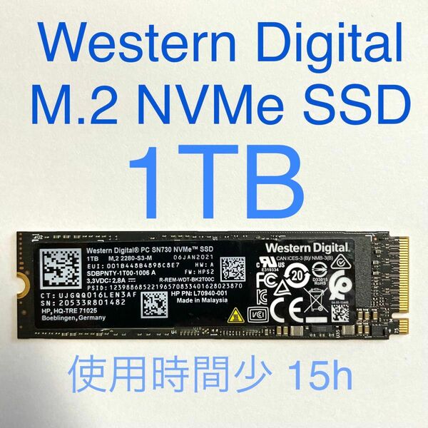 ★ 1TB SN730 Western Digital M.2 NVMe SSD PCIe3.0 ×4 1024GB 中古良品