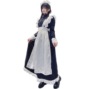  Британия способ готовая одежда One-piece костюм правильный .. длинное платье длинный рукав Halloween party Gothic and Lolita костюм маскарадный костюм 3 позиций комплект (XL размер )