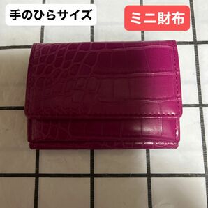 ミニ財布 カードケース 小銭入れ　ピンク　手のひらサイズ　