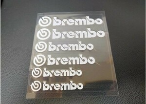 送料無料 brembo ブレンボ 耐熱ブレーキキャリパー　ステッカー　文字だけ残るエンブレム　シール　6枚セット 