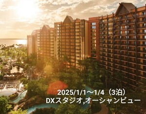  New Year Hawaii *2025/1/1~1/4* Ocean view! lodging rights transfer aulani hotel Disney Mickey koolina