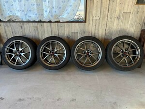 【美品】スバル WRX STI 純正 BBS ホイール 4本セット 8.5J PCD114.3 スタッドレス 