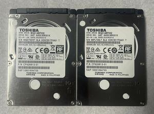 使用時間短い TOSHIBA MQ01ABF032 HDD 320GB 2枚セット