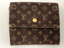 【 ブラウン系！ 】LOUIS VUITTON/ ルイ・ヴィトン モノグラム デニム ダブルホック サイフ コンパクト！ ジャンク品_画像1