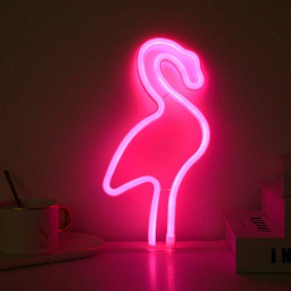 ネオンライト　LED フラミンゴ　ピンク　飾り　インテリア　看板　インスタ映え