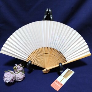 [ Kyoto /. side ...] fan .. pink group fan paper .. floral print approximately 19.5cm for women .. old . unused kimono small articles 