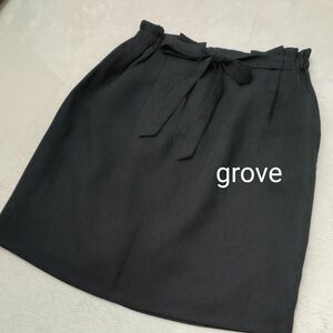 grove ひざ丈 スカート　濃紺　S