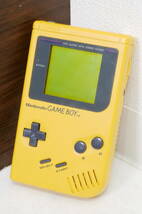 ▲(R605-E47)動作品 Nintendo 任天堂 GB 初代 ゲームボーイ ブロス 本体 DMG-01 イエロー GAMEBOY bros. YELLOW 黄色_画像1