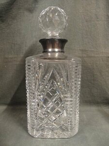 A5972 silver made . hole Mark stamp crystal glass te Canter total 1.6kg