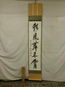 E4281 黄檗宗萬福寺 玉田真璞 「彩鳳舞丹霄」一行書 肉筆紙本 掛軸 軸箱