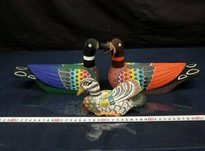 L5730 L5488 木製 木彫り デコイ DECOY 置物 インテリア 水鳥 ハンドペイント