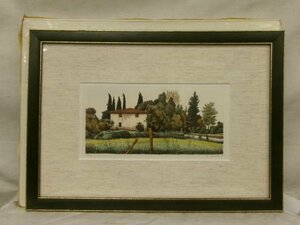 E3467 autograph autograph have small shop scenery copperplate engraving frame 3/50