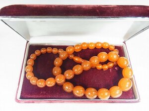 A5175 Russia production amber orange amber necklace 43g