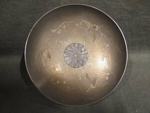 A5960 under . goods new castle structure original silver made stamp have . pine crane . chrysanthemum . silver sake cup 102g