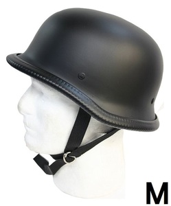 装飾用ハーフヘルメット　タイプ：ジャーマン　HA-04－マットブラック－サイズM