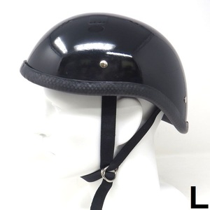 装飾用ハーフヘルメット　タイプ：ダックテール　HA-24－ブラック－サイズL
