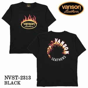 【SALE！30%OFF！】VANSON バンソン 天竺 半袖Tシャツ NVST-2313－ブラック－サイズXXL