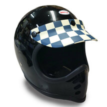 RETRO HELMET VISOR 　レトロ ヘルメット バイザー 　チェッカーネイビー｜ 3点ボタン ジェットヘルメット スモールジェット_画像5