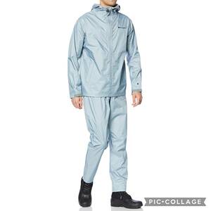  new goods Champion rainwear Kappa L size gray C8-SSW03 tax included 15,180 jpy men's rainwear rainsuit water-repellent . manner nylon top and bottom set 