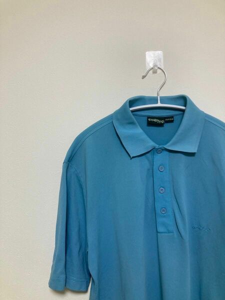 CHERVO（シェルボ ）半袖ポロシャツ ライトブルー DRY ナイロン混 メンズ M ゴルフウェア