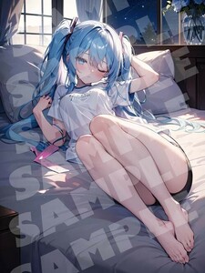 初音ミク A4 アート ポスター イラスト 同人 美少女 ファンアート アニメ 高品質 セクシーアート【b004】