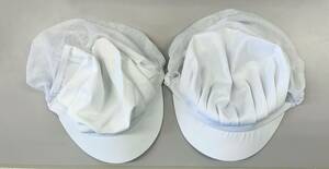 衛生帽 2個セット 半メッシュ つば付き 衛生キャップ 調理用 作業帽子 食品工場 キッチン帽子 男女兼用 洗濯可能 通気性 フリーサイズ