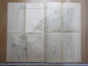 20)戦前　朝鮮　古地図『義州　１/５０，０００　地形図　朝鮮総督府陸地測量部　大正６年　約５８×４６ｃｍ』